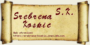 Srebrena Košpić vizit kartica